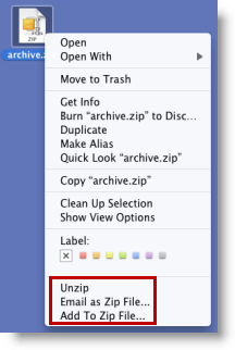 make a zip file on mac for email